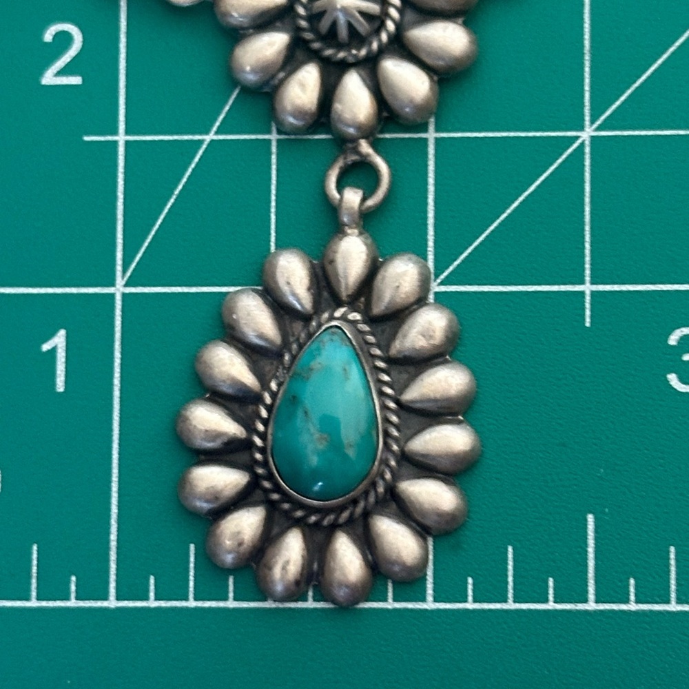 Kingman Turquoise Statement Lariat Southwestern S… - image 5